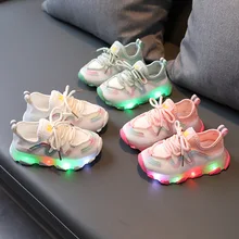 Size 21-30 Glowing Sneakers for Children Boys Shoes with Luminous Sole Led Light Luminous Sneakers f