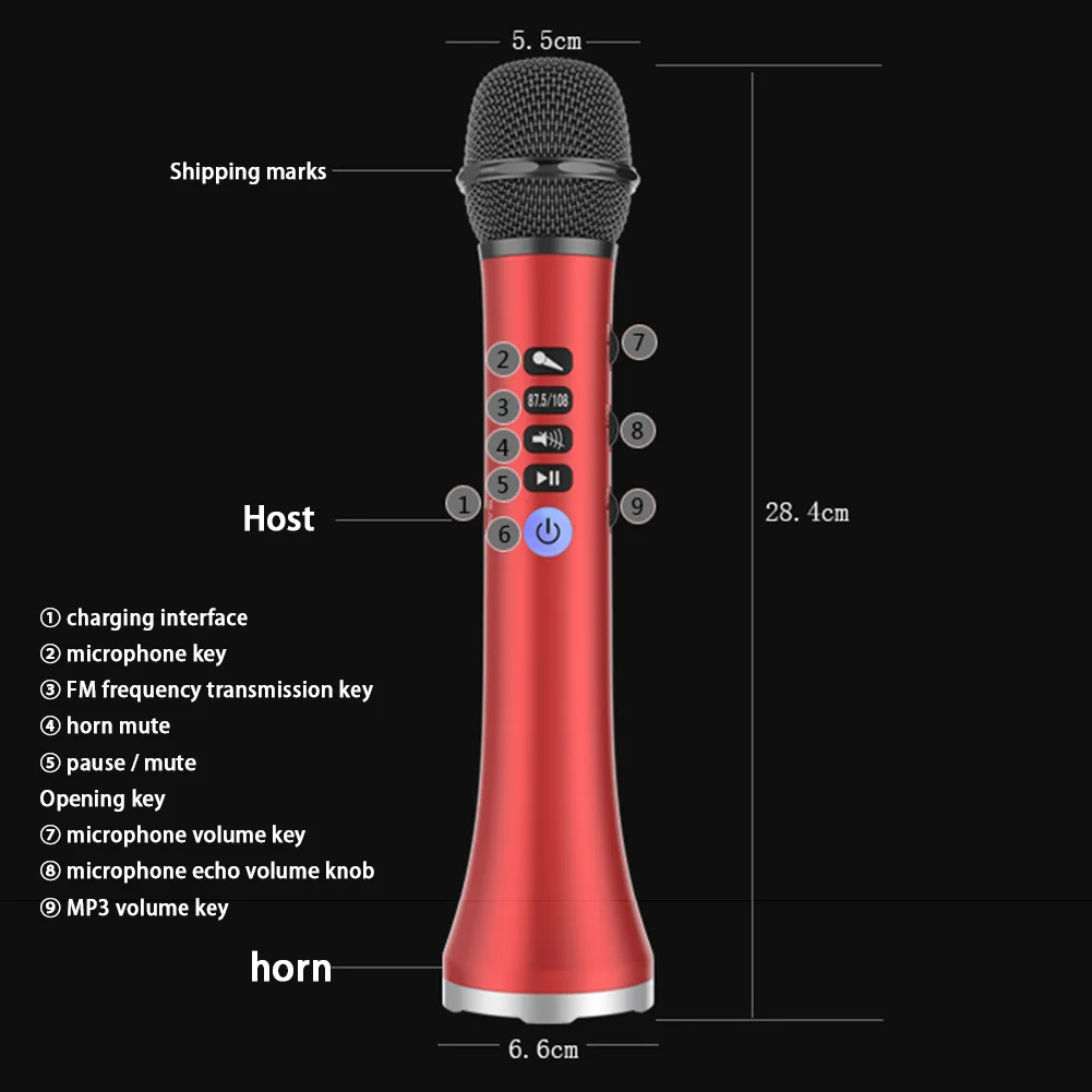 

Wireless Karaoke Microphone Bluetooth Speaker Handheld Singing KTV Party Supply Audio Video Equipment
