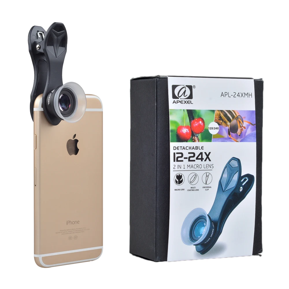 Объектив макросъемный APEXEL 2 в 1 универсальный деtechable объектив с супер