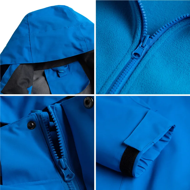 Мужская куртка 3 в 1 для кемпинга и походов осенняя Черная спортивная улицы