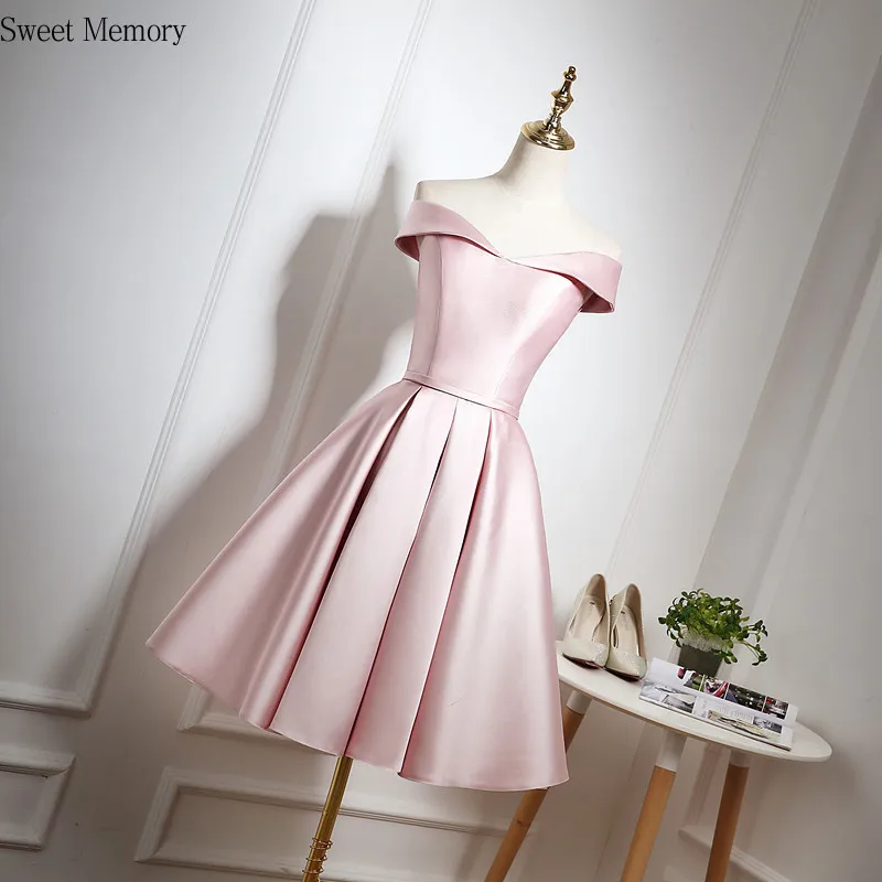 Вечернее платье из атласа короткое вино-красное розовое для женщин больших размеров на шнуровке для свадебной вечеринки, формального бала Vestidos.