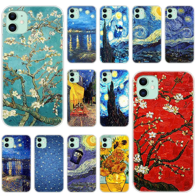 Горячий Ван Гог Картина маслом Мягкий силиконовый прозрачный чехол для Apple iPhone 11