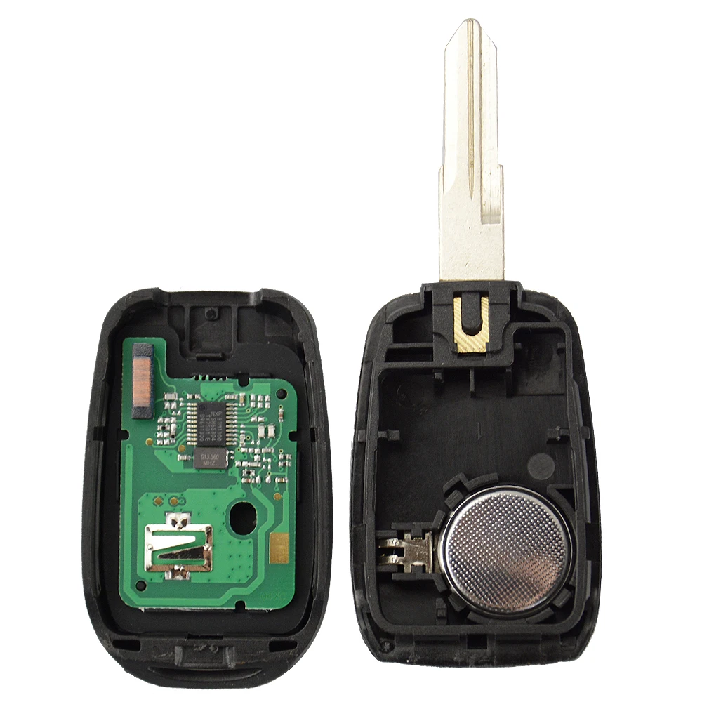 Okeytech 2 Buttons Remote Control Key For Renault Sandero Logan Lodgy Dokker Dacia Duster 433Mhz PCF7961M 4A Chip Auto Fob | Автомобили и