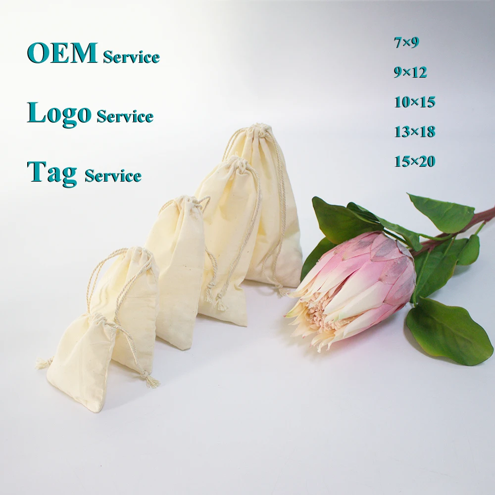 Сумка из натурального хлопка для ароматерапии 25 шт./лот 15 х20 см мешок на шнурке