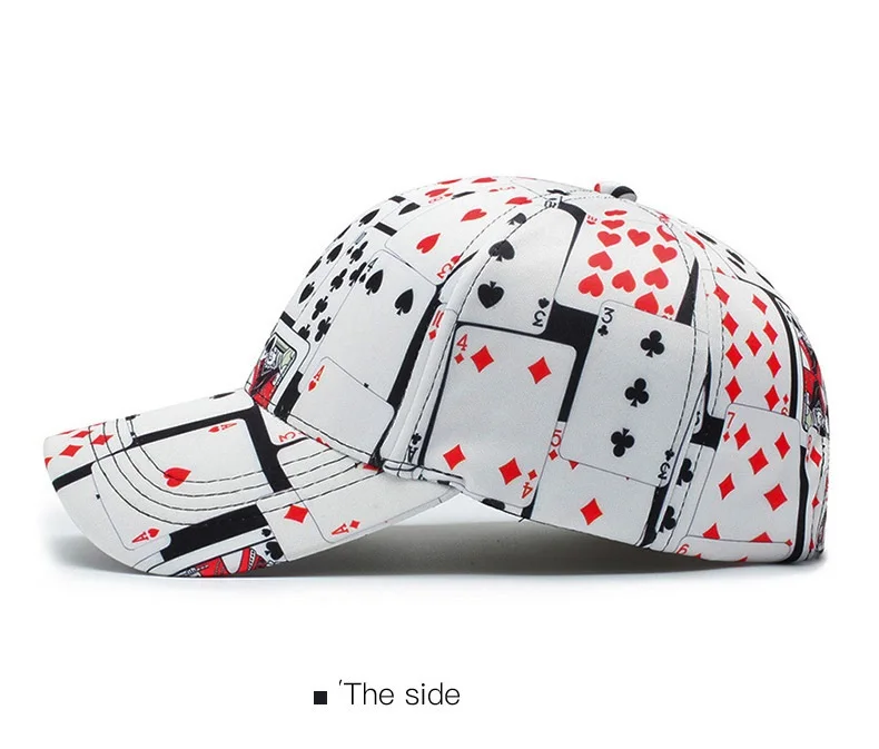 JUMAOM002 Новая женская Повседневная хлопковая бейсбольная кепка s Poker с принтом хип-хоп Снэпбэк шляпа Гольф шляпа папа Кепка Gorros