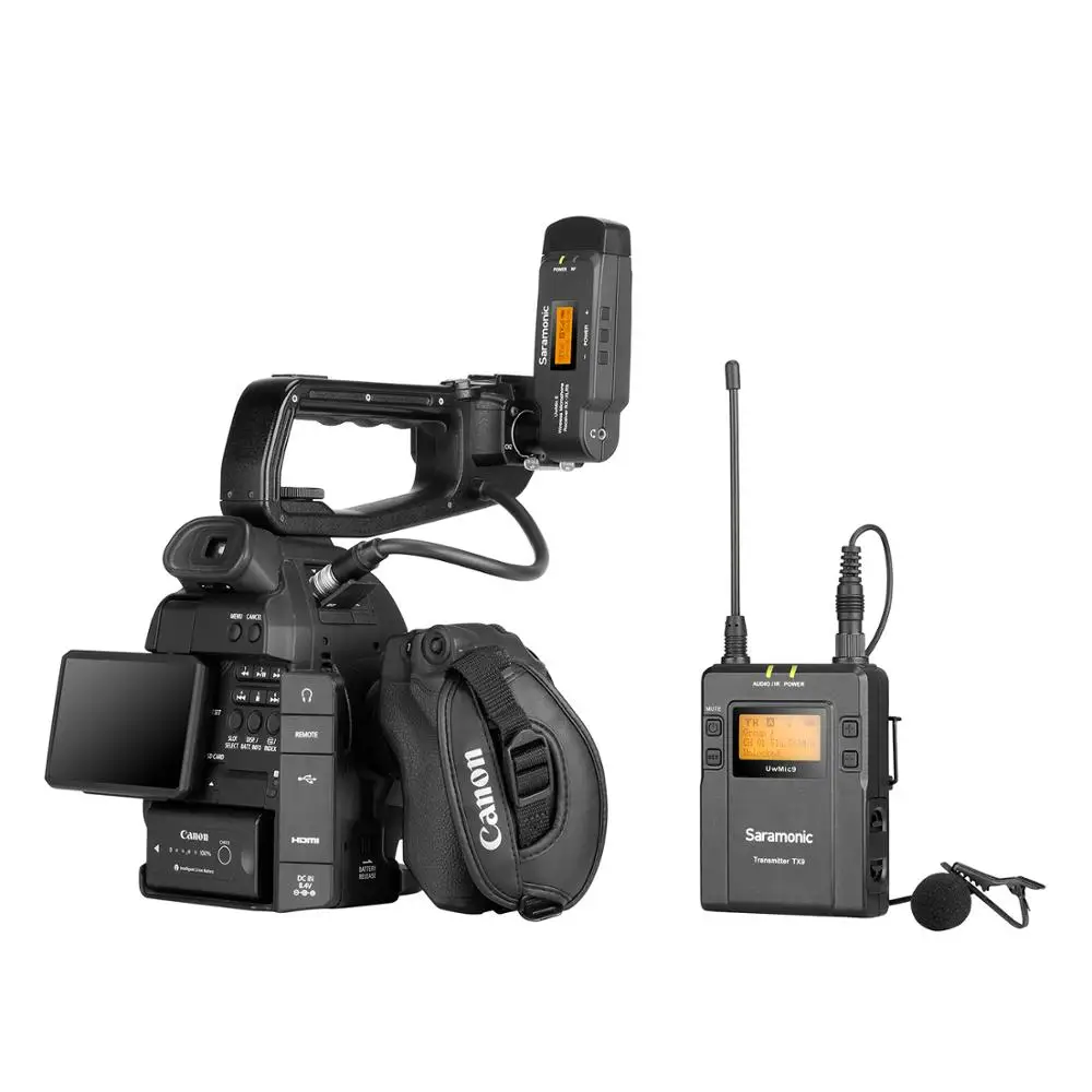 Saramonic UwMic9 Kit7 Wireless Lavalier Microphone with Transmitter &amp XLR Battery Grip Receiver for Camera Camcorder | Электроника