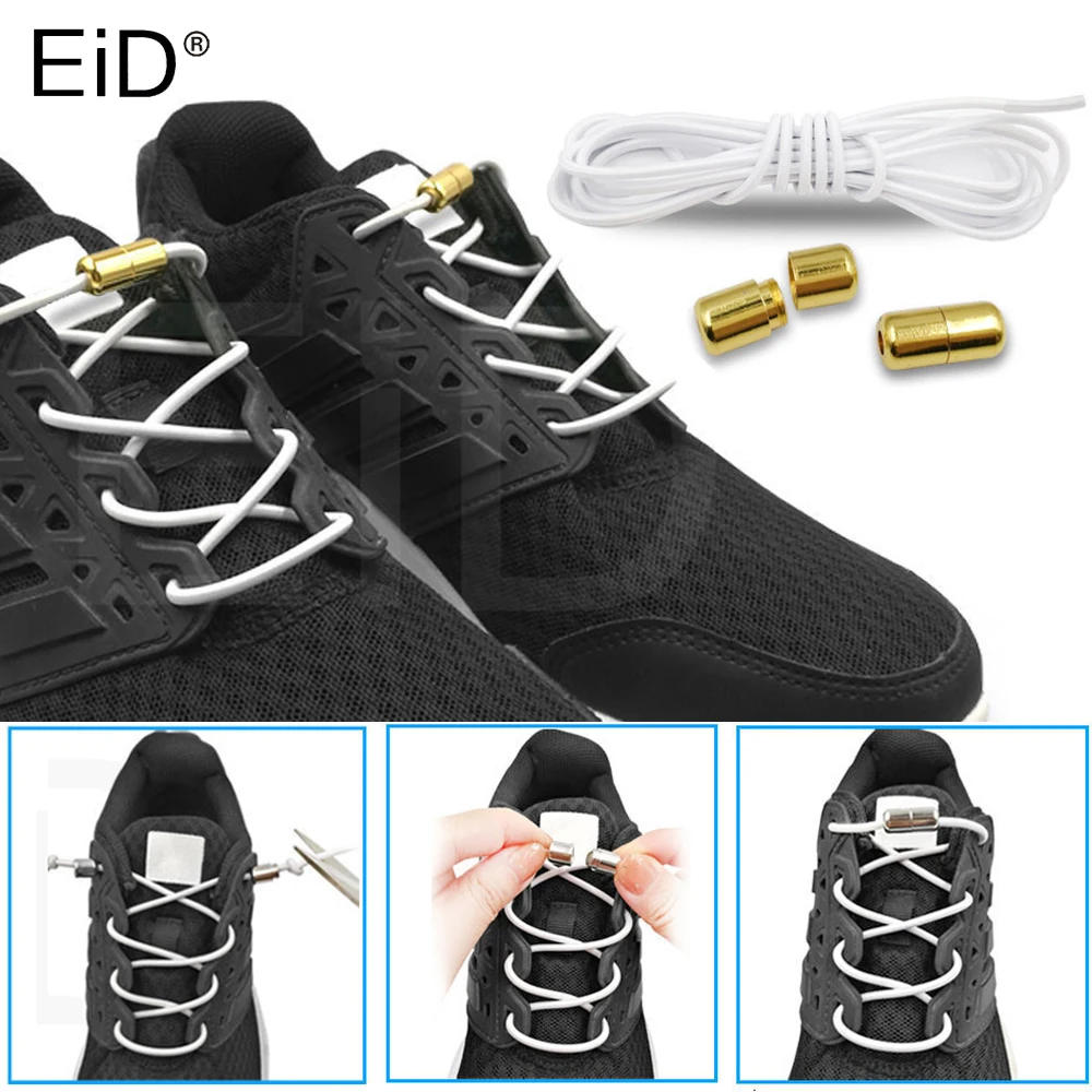 

EiD Elastic Shoelaces Flat Shoe Laces For Kids and Adult Sneakers for Shoelace Quick wear Lazy Metal Lock Laces Shoe Strings