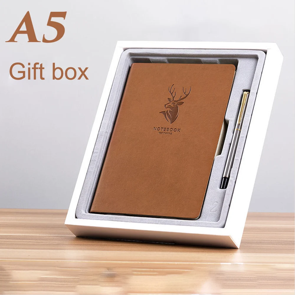 Супер толстый! 416 страниц кожаный блокнот с оленем А5 ежедневный деловой офисный