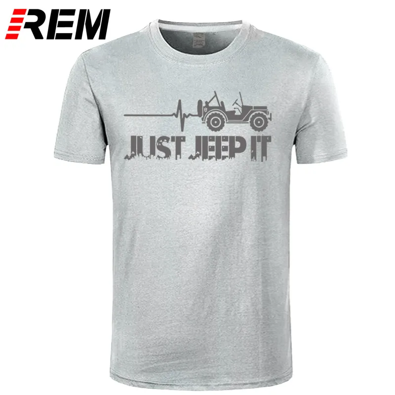 gray gray Футболка с принтом «Just Jeeps It Heartbeat», новая модная летняя футболка с круглым вырезом и надписью «Sunlight» - Цвет: gray gray