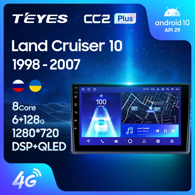 TEYES CC2L и CC2 Plus Штатная магнитола For Тойота Ленд Крузер J100 100 Toyota Land Cruiser 10 1998 - 2007 Android
