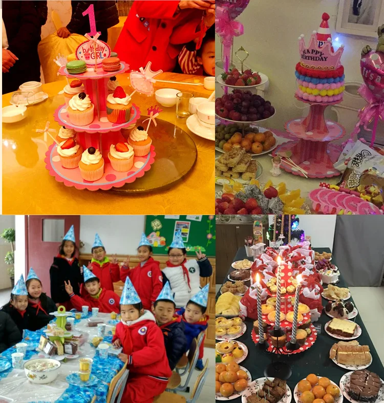 3 х слойные картонные бумажные подставки для кексов тарелки тортов поднос