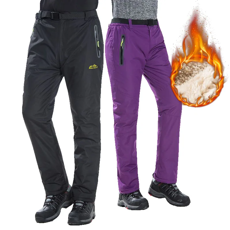 Лыжные брюки для мужчин и женщин ветрозащитные водонепроницаемые утепленные