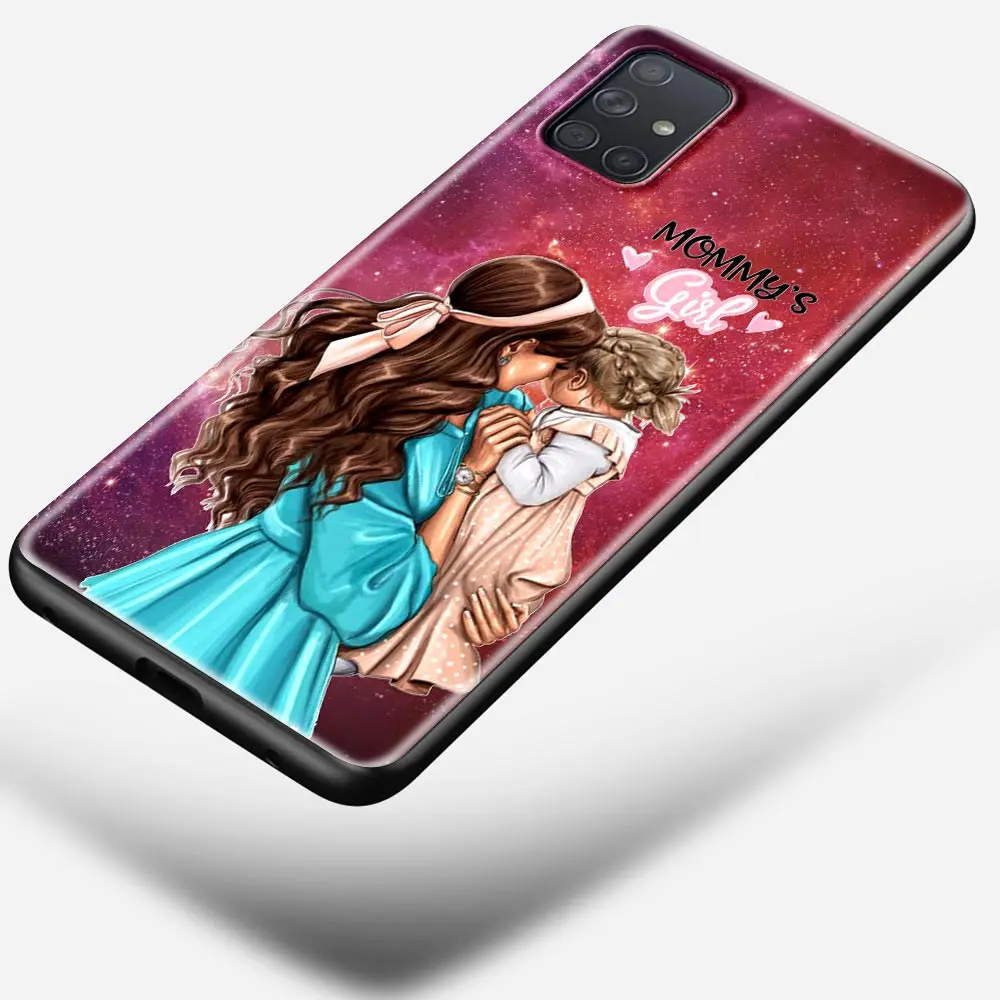 

Brown Hair Baby Mom Girl Silicone Case for Samsung Galaxy M21 M30S M31 M31S M51 A7 A9 2018 Phone Accessories Cover Coque Shell