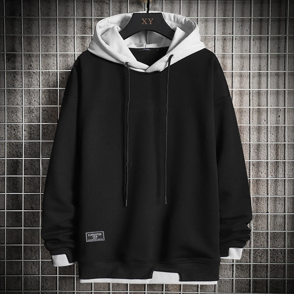 

Men Hoodies Casual Harajuku Hoodie Solid Color Men Fashion Clothing Tops Pullover Hoodie Men Spring and Autumn Sweatshirt 2021