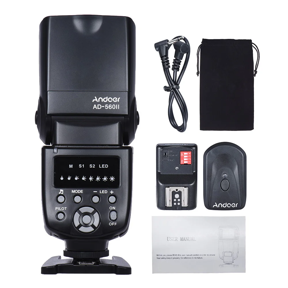 Andoer AD-560 II универсальная вспышка Speedlite w/беспроводной триггер вспышки для Canon Nikon Olympus Pentax DSLR камер вспышка
