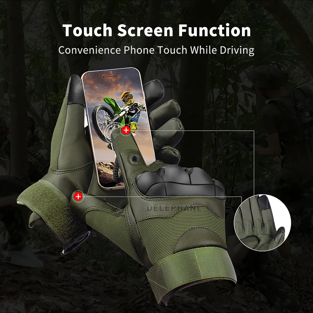 

Hard Knuckle Leather Tactical Gloves Military Touchscreen Full Finger Fingerless Driving Motorcycle Army Winter Cycling Mittens