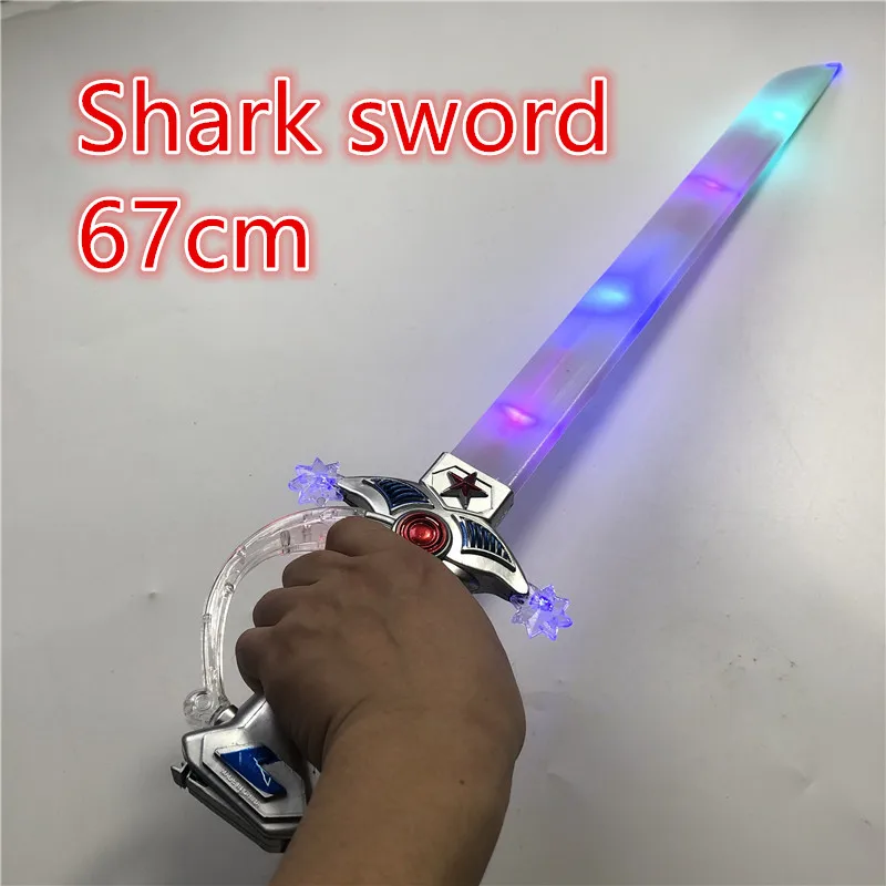 

Eletronic Lightsaber Induction Shark sword Flashing Cutlass Simulation Plastic Light Toys Sword Children cosplay Props 67cm