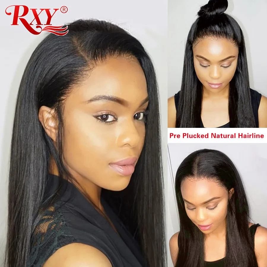 RXY Синтетические волосы на кружеве человеческих волос парики для чернокожих Для