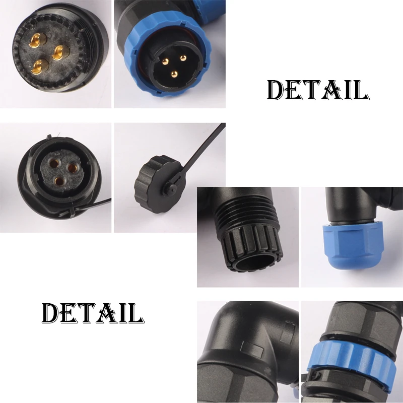 Водонепроницаемый соединитель SP20 тип IP68 Кабельный штепсельная вилка и гнездо 2 3 4