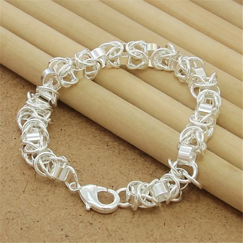 

New 925 Sterling Silver Bracelet Lobster Clasp Faucet Bracelet For Women & Men Charm Jewelry Gifts