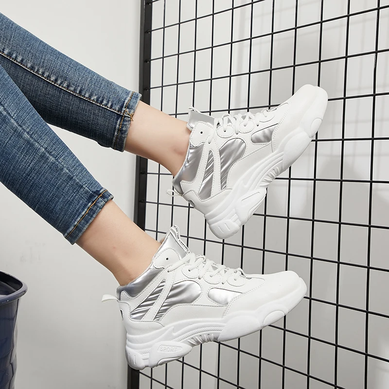 Fujin/кроссовки на толстой подошве Модные женские зимние ботинки с перекрестной