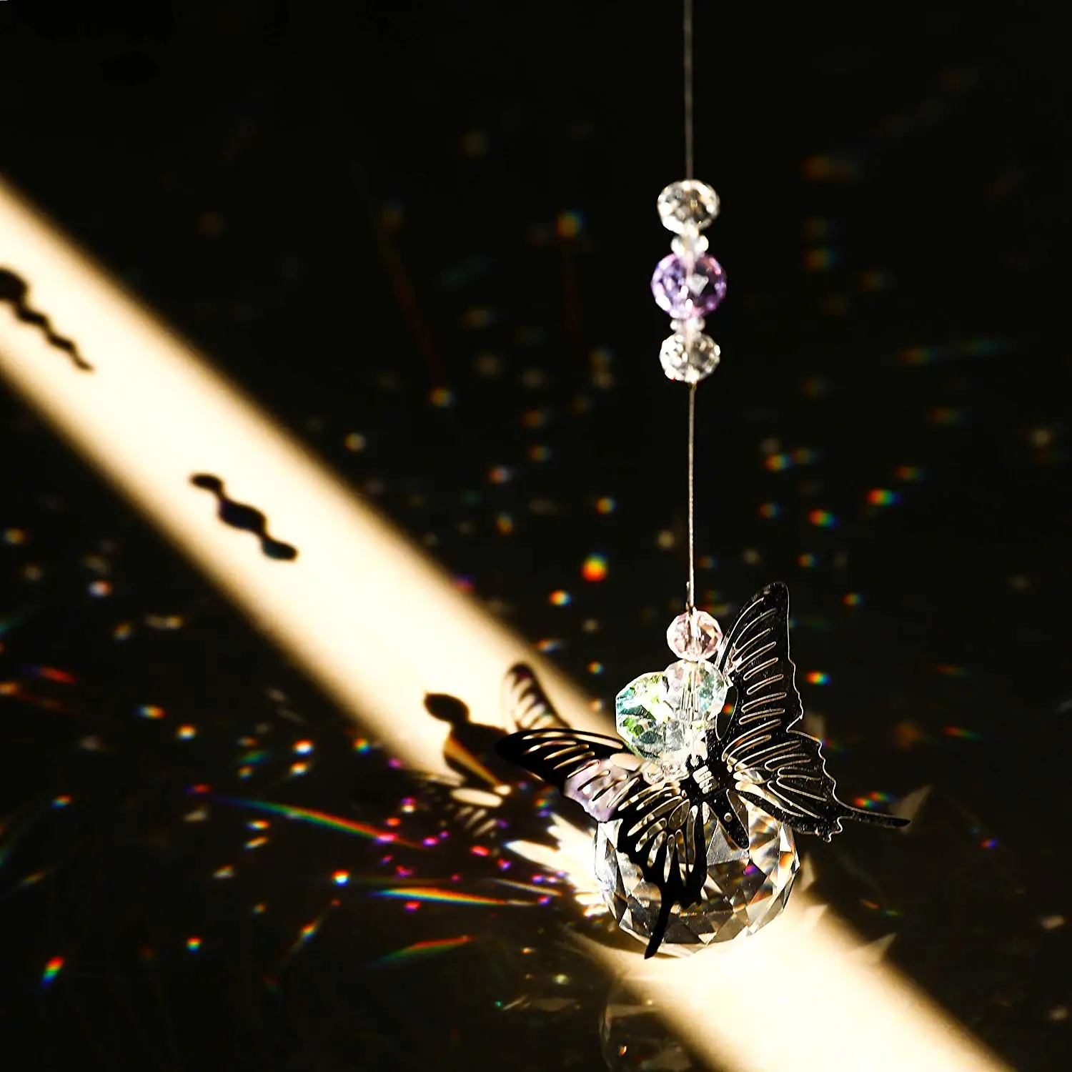 30 мм ручной работы чакра бабочка Suncatcher хрустальный шар призмы Радуга