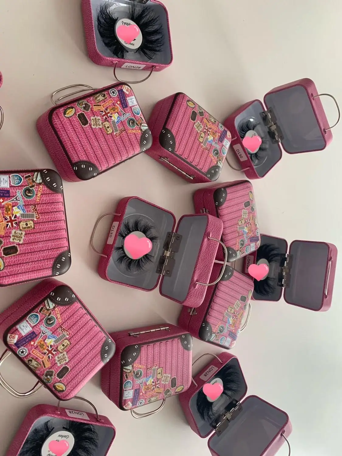 Мини упаковочная коробка-чемодан настоящая норковая ресница багажный чехол для
