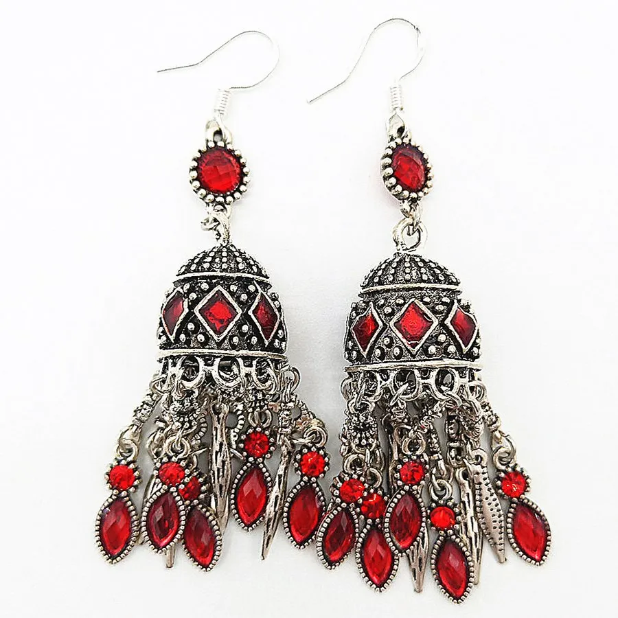

HYSECMAO New Vinatge Crystal Tassel Drop Earrings for Women Trendy Boho Retro Dangle Earrings Female Fashion Jewelry 7 Colors