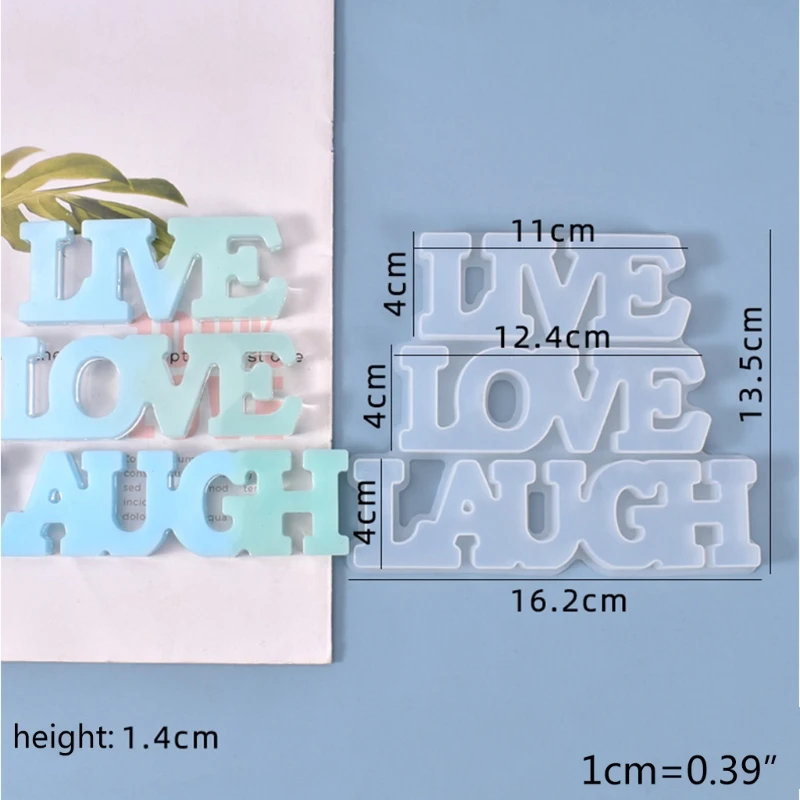 

English Words Epoxy Resin Molds Room LIVE LOVE LAUGH Listed Pendant Hanging Ornament Silicone Mold DIY Crafts Decor Making Tool