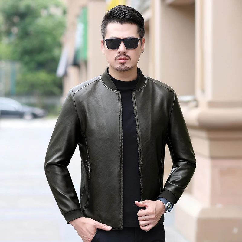 2019 Новинка 8XL 7XL плюс размер осень и зима Мужская кожаная куртка натуральная