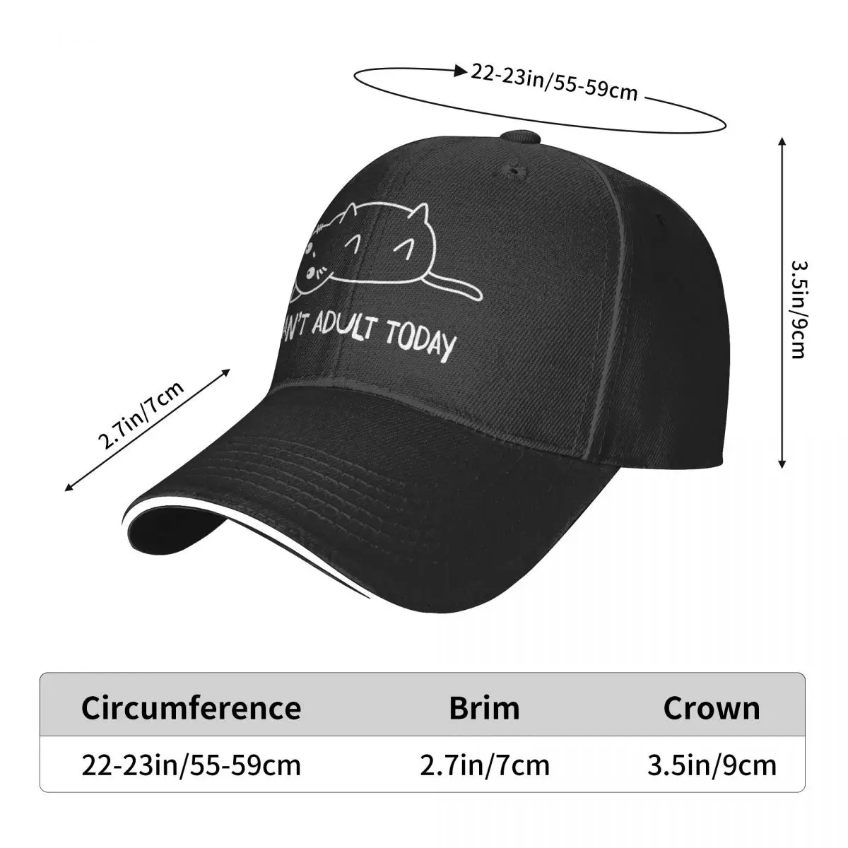 

Baseball Cap Men I Can T Adult Today Cartoon Cats Fashion Caps Hats for Logo Asquette Homme Dad Hat for Men Trucker Cap