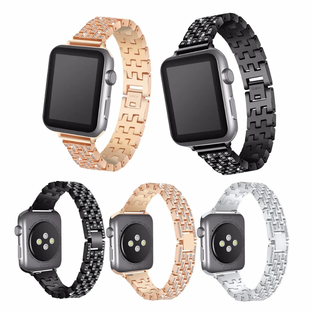 Ремешок сменный из нержавеющей стали для Apple Watch Band 38 мм 42 спортивный браслет Nike +