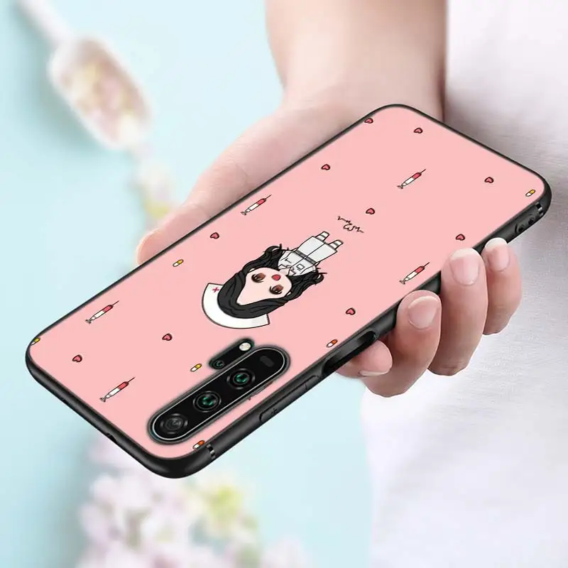 Черный силиконовый чехол для медсестры медицинская медицина для huawei Honor 10i 9X8X20 10 9 Lite 8 8A 7A 7C Pro удобный телефонный футляр