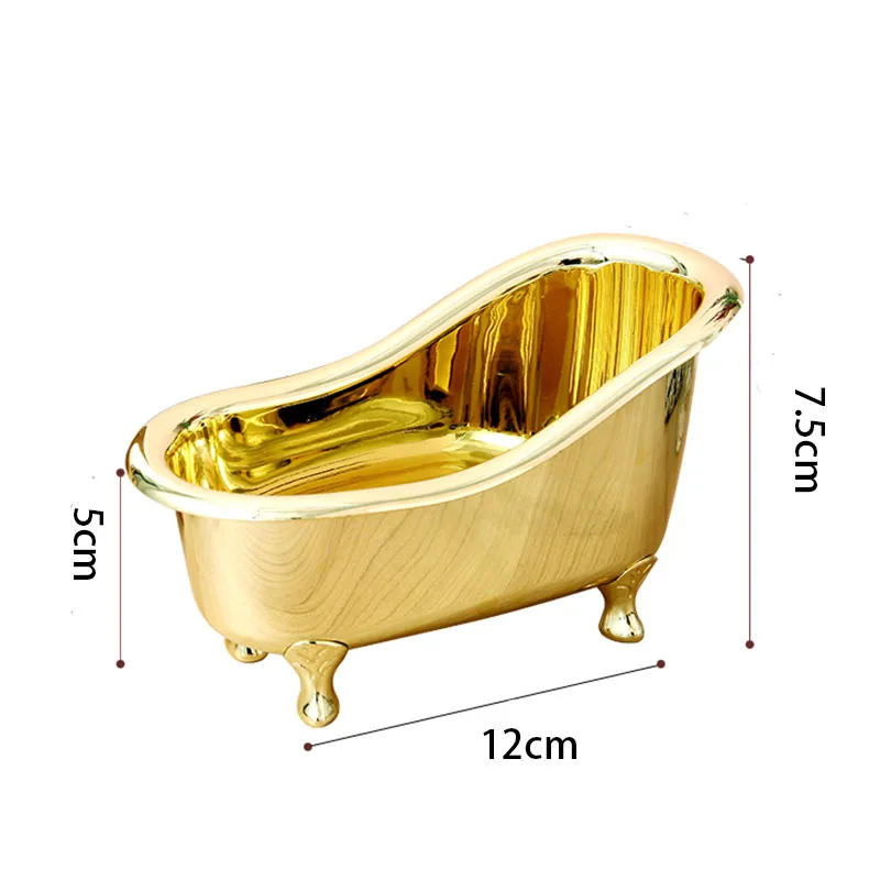 Золотая Серебряная коробка для хранения мелочей мини-Ванна мыло ювелирных