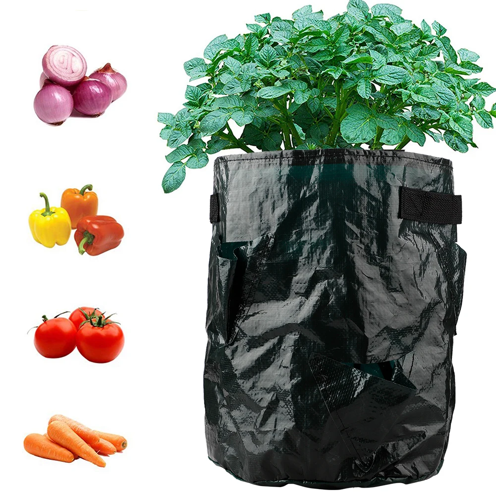 

10 Gallon Gardening Strawberry Planting Bags Breathable Cloth Bags Planting Pouch PotsPlant Container with Handles Pockets