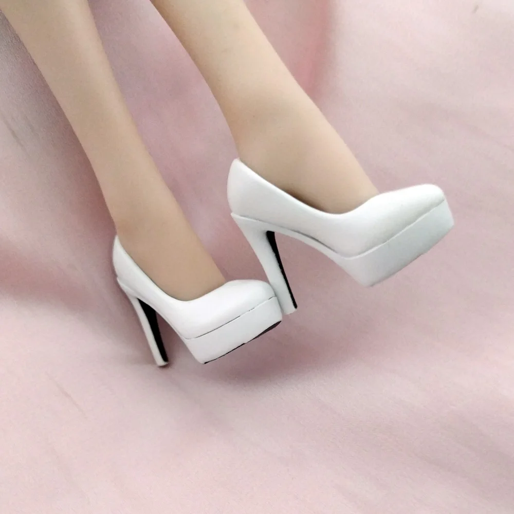 

Red/White 1/6 Scale High-heeled Shoes Female Soldier Hollow Sexy Shoes for 12in Phicen Tbleague JIAOUL Doll Toy