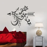 Arrow Wall Decal Flowers Ethnic Theme Style Bedroom Living Room Home Decoration Vinyl Window Stickers Removable Art Mural M097