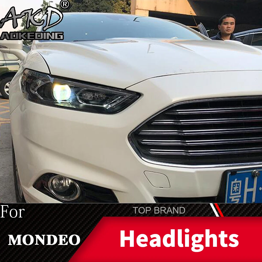 Передняя фара для Ford Fusion Mondeo 2013 2017 фары Противотуманные Дневные ходовые огни DRL H7