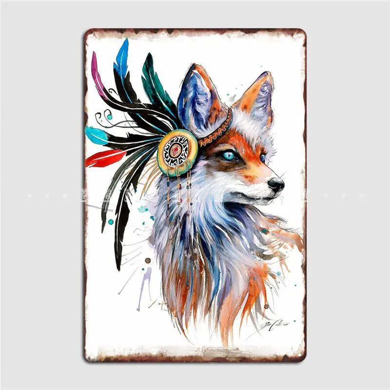 

Fox Spirit Metal Sign Decoration Wall Pub Club Bar Wall Decor Tin Sign Posters