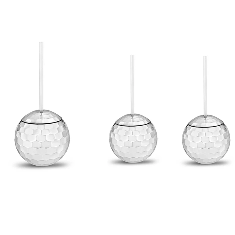 

3Pcs Disco Flash Ball Cocktail Cup Nightclub Bar Party Flashlight Straw Wine Glass Drinking Syrup Tea Bottle