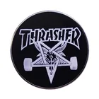 Эмалированный значок в стиле 80-х для скейта, коньков, надписей Baphomet, пентаграммы Unholy 666, музыкальный значок в стиле панк, гот, подарок на Хэллоуин