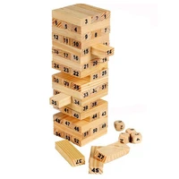48pcs stacked blocks educational toys wooden tower building blocks toy domino stacking board game montessori toys for kids gifts