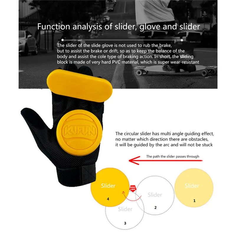 Перчатки мужские спортивные для скейтборда со слайдерами цвет в ассортименте |