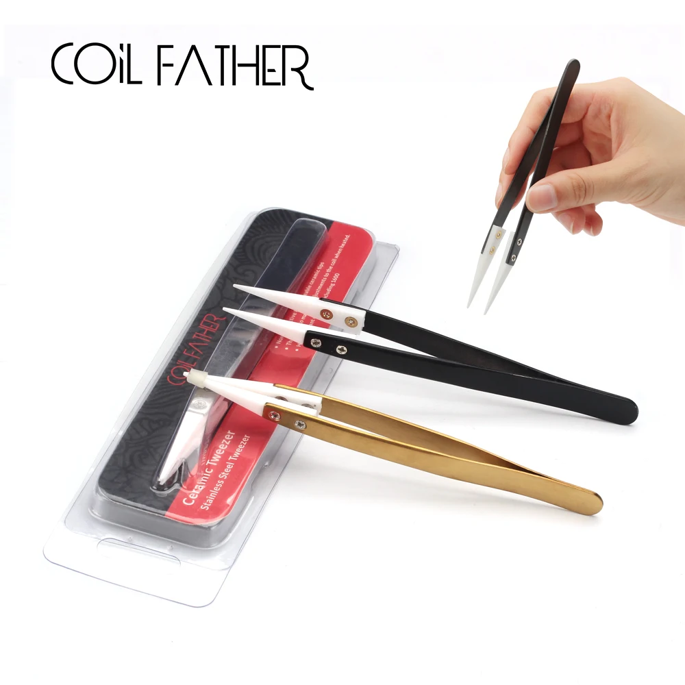 

Многофункциональный керамический Пинцет Coil Father для вейпа, Прямой пинцет с ручкой для самостоятельной сборки RDA RDTA, аксессуары для электронн...