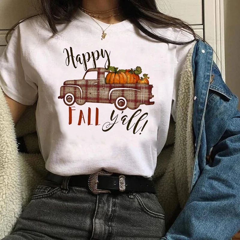 Женские футболки топы одежда с графическим принтом в клетку грузовик тыква 90 е