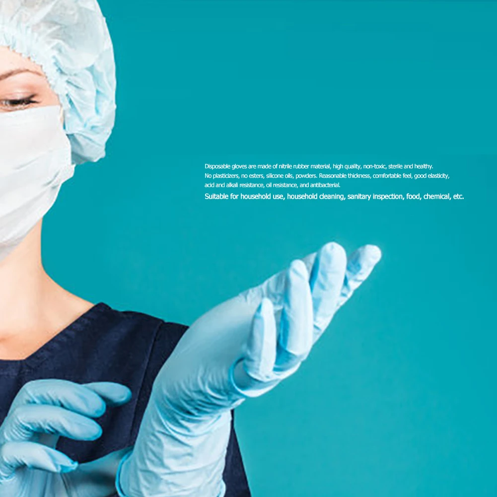 Одноразовые перчатки 100 шт./лот нитриловые резиновые латексные для дома пищи