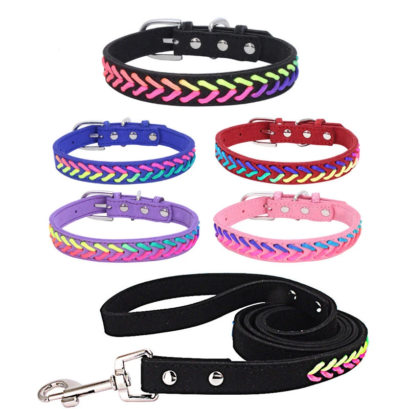 Цветной поводок для ошейника ошейник собак кошек нейлоновый Плетеный больших