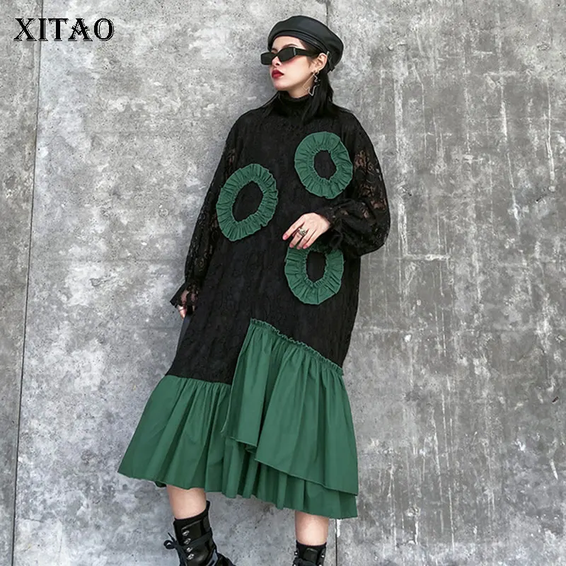 XITAO Плиссированное асимметричное платье женская мода новинка 2020 весеннее