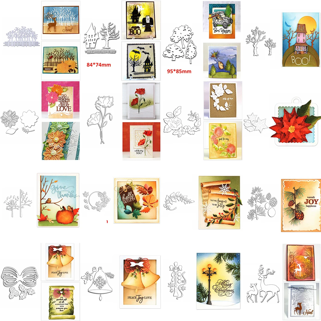 Разные растения цветы деревья забор холли венок металлические режущие штампы