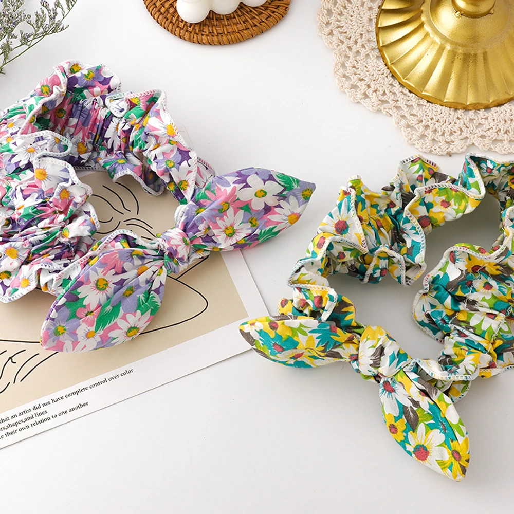 Повязка на голову с цветочным принтом элегантный стильный бант милый цветочный